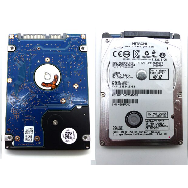 HITACHI 160GB 2,5-Zoll SATA-Festplatte 5200RPM Z5K320-160,9mm HDD