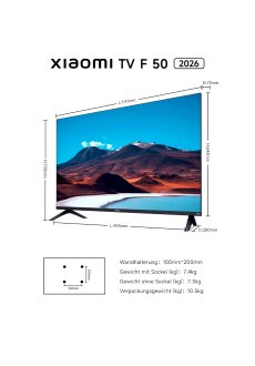 Xiaomi TV F 50 Zoll 4K Smart TV Fire OS Alexa AirPlay HDR10 Triple Tuner