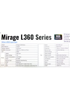 Aerocool Mirage L360 Black AiO RGB Wasserk&uuml;hlung, CPU-Wasserk&uuml;hler