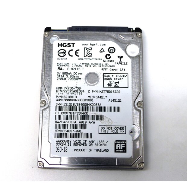 HGST 7K750 HST727575A9E364 750GB 2,5 SATA HDD