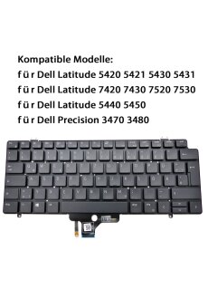 Tastatur DE Dell Latitude 7410 5420 7420 7520 7530 2in1...