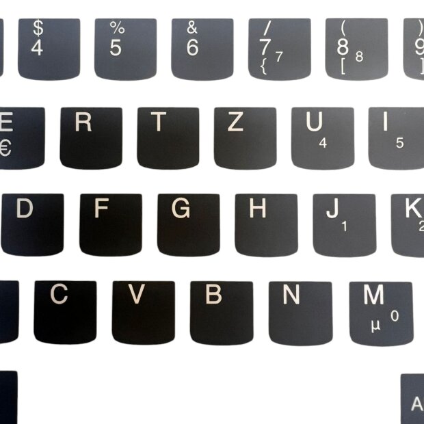Deutsche Tastatur Aufkleber QWERTZ Schwarz Matt f&uuml;r Lenovo ThinkPad T-X-L- Serie