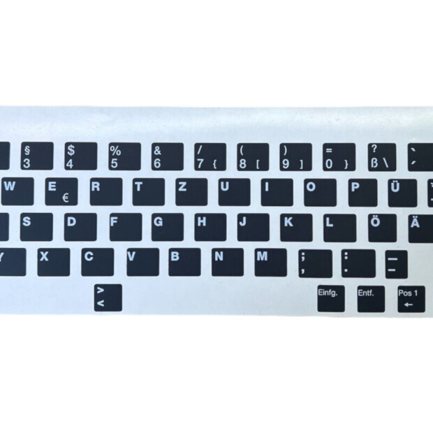 Tastaturaufkleber Deutsch QWERTZ Matt Schwarz &ndash; 48 Sticker f&uuml;r Laptop &amp; PC