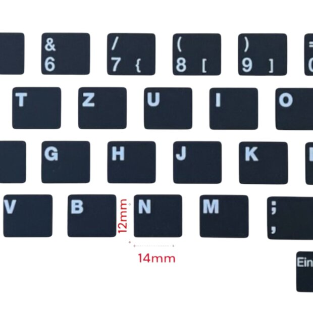 Tastaturaufkleber Deutsch QWERTZ Matt Schwarz &ndash; 48 Sticker f&uuml;r Laptop &amp; PC