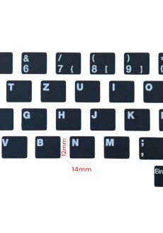 Tastaturaufkleber Deutsch QWERTZ Matt Schwarz &ndash; 48 Sticker f&uuml;r Laptop &amp; PC