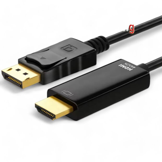 DisplayPort zu HDMI Adapterkabel 1,8 m  4K 60Hz vergoldete Kontakte  inkl. Audio
