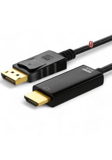 DisplayPort zu HDMI Adapterkabel - 1,8 m - 4K x 2K - Vergoldet - f&uuml;r PC und Laptop