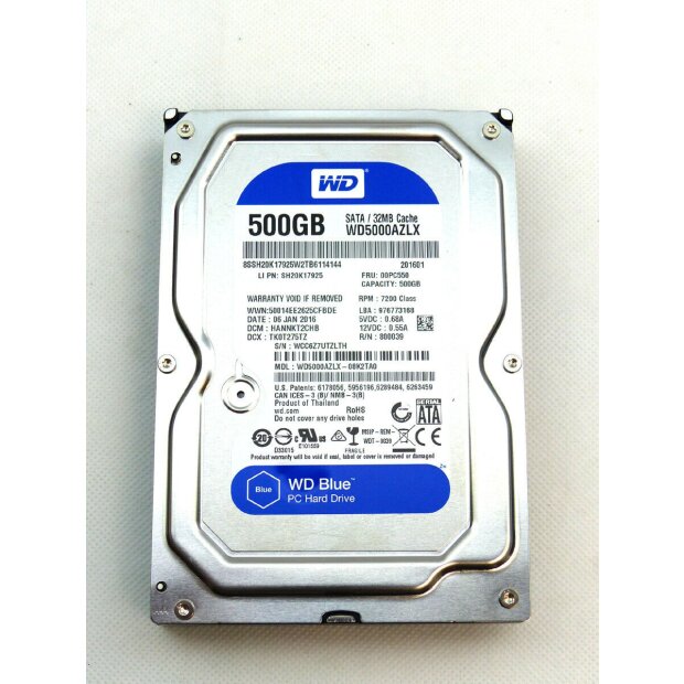 Western Digital WD5000AZLX  Blue  500GB SATA   32mb  3,5  7200rpm