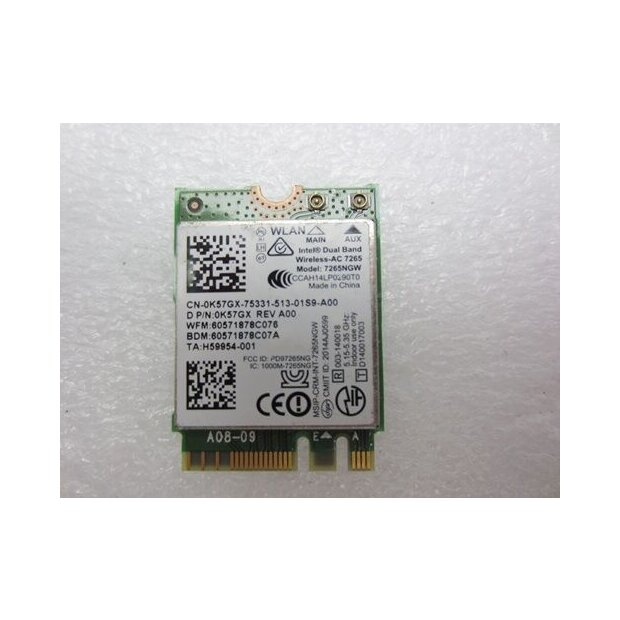 Intel Dualband Wlan-AC7265 802.11b/g/n/ac Bluetooth