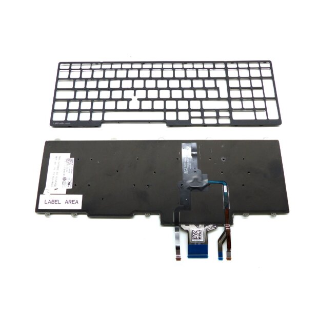 Tastatur Dell Franz&ouml;sisch AZERTY Latitude E5550 E5570, Mit rahme
