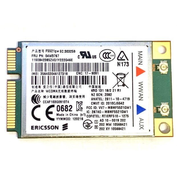 Lenovo FRU 04W3767, Ericsson F5521gw Mobile Broadband-Karte WWAN