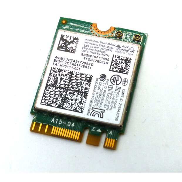 Wireless Wifi Intel AC 7260HGW AN BT 4.0 Mini-PCI-E-Karte 04x6008