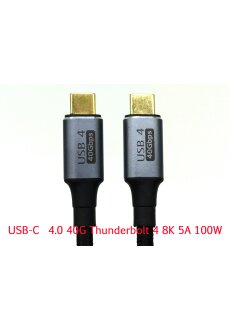 Thunderbolt 4 USB 4 Cabel 8K 5A 100W 40 Gbit/s USB 4.0...