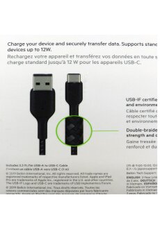 Belkin USB-C/USB-A Kabel PVC, 1m Kabell&auml;nge, schwarz Boost NEUE