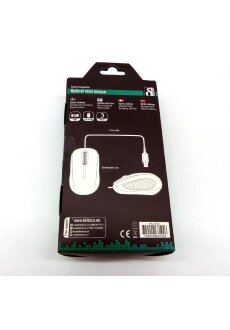Deltaco Mini Optische Maus, kabelgebunden, L 88 x B 50 x H 36 mm, gl&auml;nzende Oberfl&auml;che, 2 Tasten und Scrollrad, DPI 1000, Kabel 1,4 m, USB-Anschluss