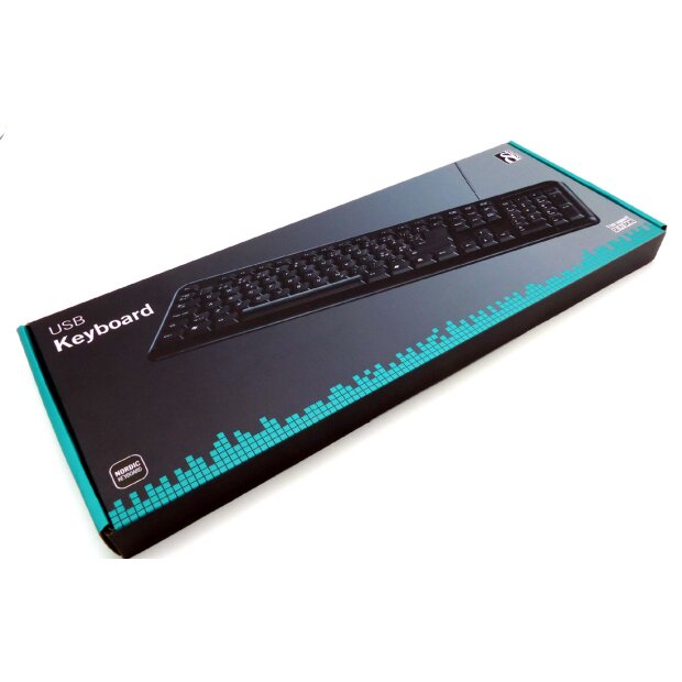 DELTACO Tastatur  TB-53, PC keyboard USB,  SE, FI, DK, NO, QWERTY Schwarz