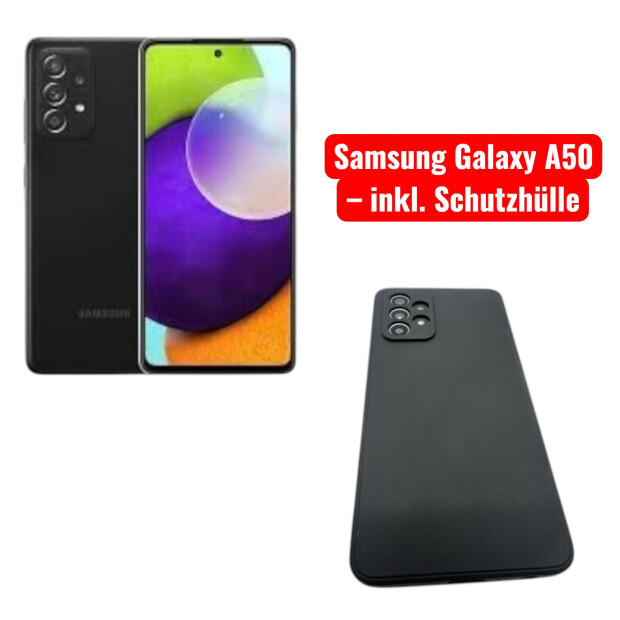 Samsung Galaxy A50 &ndash; inkl. Schutzh&uuml;lle 128GB | Dual SIM | Refurbished | Triple-Kamera | Android SM-A505FN