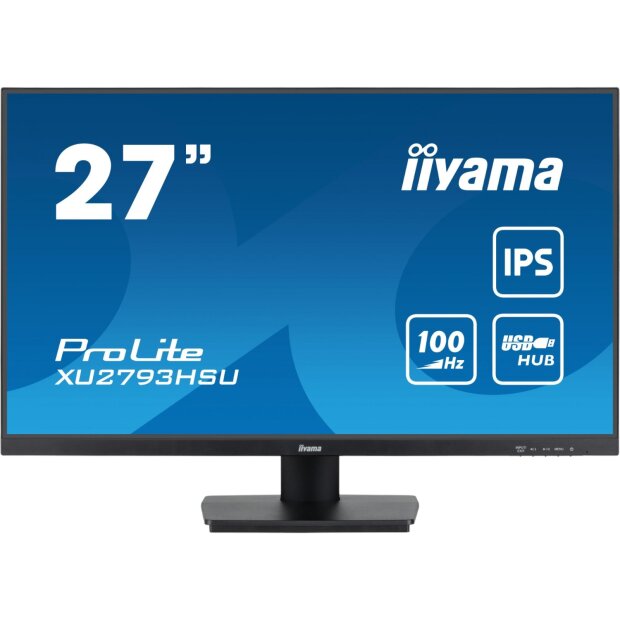 68,6cm/27&quot; (1920x1080) Iiyama ProLite XU2793HSU-B6 16:9 FHD IPS 1ms 100Hz HDMI DP USB Speaker Black
