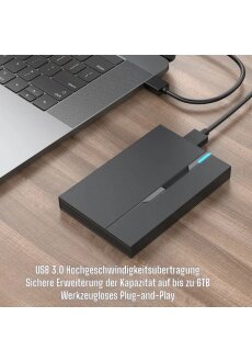 2.5" Externes Festplattengehäuse USB 3.0...