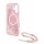 Guess iPhone 16 R&uuml;ck-Cover H&uuml;lle - Magsafe IML Blumen mit Perlenkette - Rosa