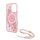 Guess iPhone 16 Pro Max R&uuml;ck-Cover H&uuml;lle - Magsafe IML Blumen mit Perlenkette - Rosa