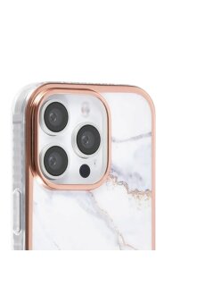 Apple iPhone 16 Pro Max Handyh&uuml;lle Backcover Cover H&uuml;lle Marmor Wei&szlig;