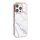 UNIQ iPhone 16 Pro R&uuml;ck-Cover H&uuml;lle - Silikon - Marmor Wei&szlig;