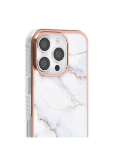 Apple iPhone16 Pro Max Handyh&uuml;lle Backcover Marmor-Wei&szlig;