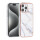 Handyh&uuml;lle  iPhone 16 Pro Max R&uuml;ck Cover H&uuml;lle Silikon Marmor Wei&szlig; TUNIQ