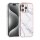 UNIQ iPhone 16 Pro Max R&uuml;ck Cover H&uuml;lle Silikon Marmor Wei&szlig;