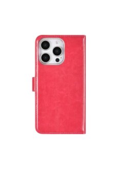 TUNIQ iPhone 16 Pro Book-Case H&uuml;lle mit Kartenhalter &ndash; Hot Pink