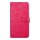 TUNIQ iPhone 15 Book-Case H&uuml;lle mit Kartenhalter &ndash; Hot Pink