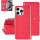Apple iPhone16 Pro Max Handyh&uuml;lle H&uuml;lle mit Kartenhalter Pink
