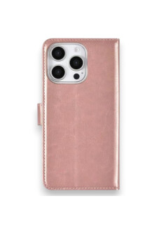 Apple iPhone16 Pro Max Handyh&uuml;lle H&uuml;lle mit Kartenhalter Rose-Gold