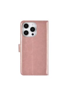UNIQiPhone16 Pro Book-Case H&uuml;lle mit Kartenhalter Rose-Gold