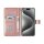 UNIQiPhone16 Pro Book-Case H&uuml;lle mit Kartenhalter Rose-Gold