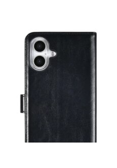 Apple iPhone 16 Plus Handyh&uuml;lle 2in1 Leder Handytasche Schwarz