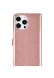Apple iPhone16 Pro Max Handyh&uuml;lle H&uuml;lle mit Kartenhalter Rose-Gold