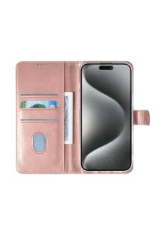 TUNIQ iPhone 16 Pro Max Book-Case H&uuml;lle mit Kartenhalter Rose-Gold