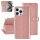 UNIQ iPhone 16 Pro Max Book-Case H&uuml;lle mit Kartenhalter Rose-Gold