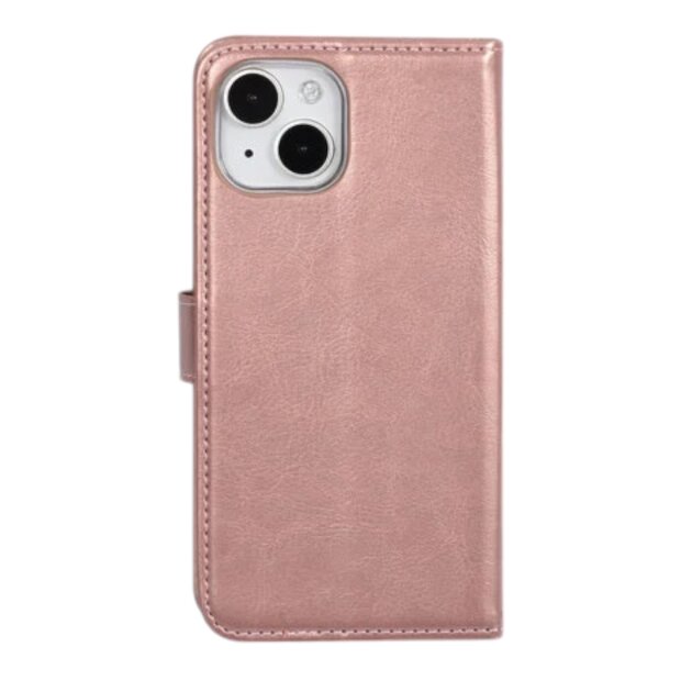 TUNIQ iPhone 15 Book-Case H&uuml;lle mit Kartenhalter Rose-Gold