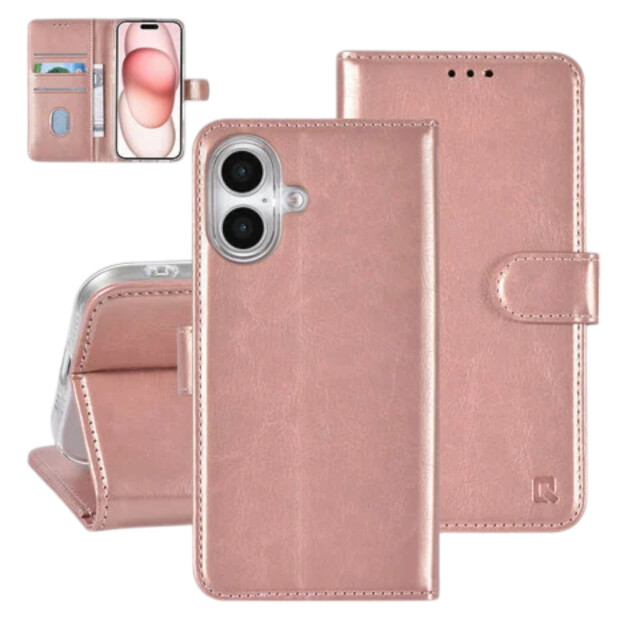 Apple iPhone 16 Book-Case Handyh&uuml;lle Backcover Rose