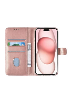 Apple iPhone 16 Book-Case Handyh&uuml;lle Backcover Rose