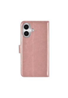 TUNIQ iPhone 16 Book-Case H&uuml;lle mit Kartenhalter Rose-Gold