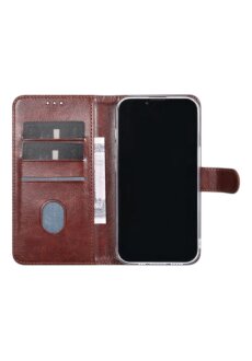 TUNIQ iPhone 15 Book-Case H&uuml;lle mit Kartenhalter Braun