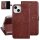 UNIQ iPhone15 Book-Case H&uuml;lle mit Kartenhalter Braun
