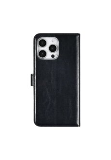 UNIQ iPhone16 Pro Max Book-Case H&uuml;lle mit Kartenhalter Schwarz Elegante