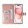 UNIQ iPhone 16 Plus Book-Case H&uuml;lle mit Kartenhalter Rosa-Gold