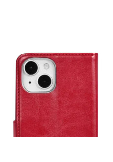 iPhone 15 Handyh&uuml;lle Klapph&uuml;lle Wallet Case Kartenfach Magnet Rot