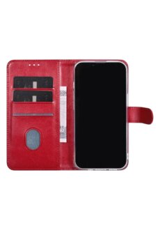 TUNIQ iPhone 15 Book-Case H&uuml;lle mit Kartenhalter Rot